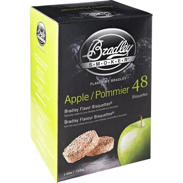 Bradley Apfel Bisquetten, 48 Stück, Räucherholz 1 Bradley Apfel Bisquetten, 48 Stück, Räucherholz